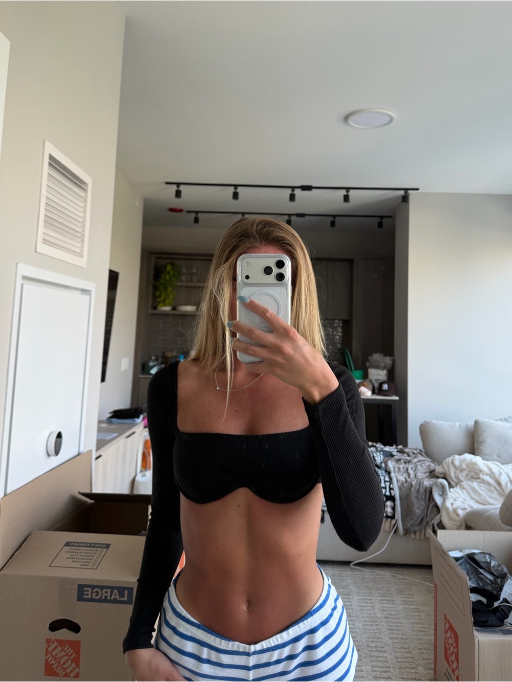 Princess Polly Becca Long Sleeve Crop Top